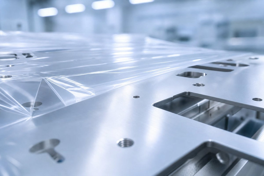 Cleanroom-rated protective film applied to semiconductor equipment aluminum panel